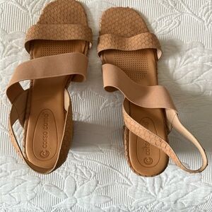 Women's Tan block heel mule Sandals corso como